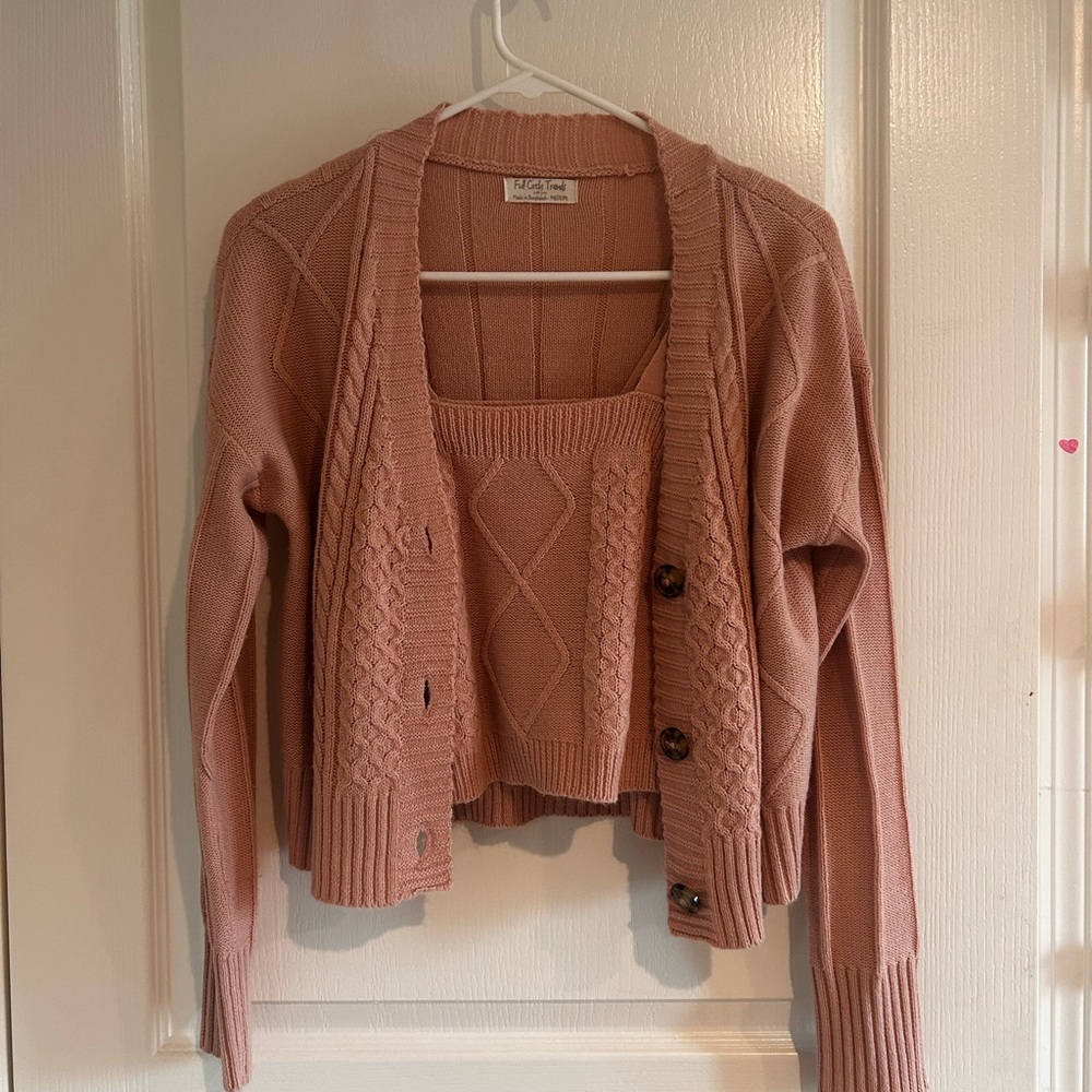 Knit baby pink cardigan